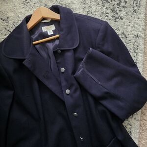 Vintage Talbots Wool Blazer Made In Italy Navy Womens 14W Preppy Academia